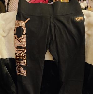 Rare limited edition Pink dog bling legging small